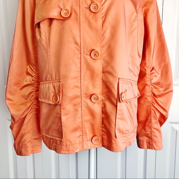 Inspired Style Peach Button Down Ruched Sleeve Jacket 16 - Picture 6 of 16